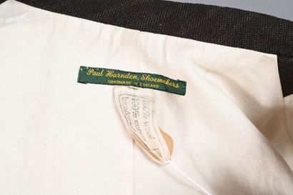 PAUL HARNDEN. Veste en tweed rayé marron,...