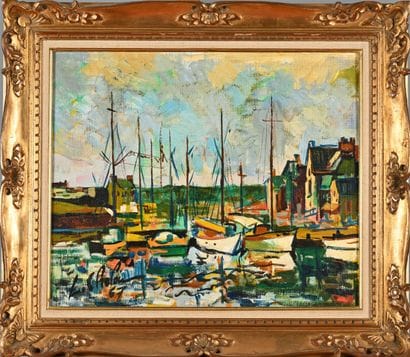 Léon CHALOIN (1920-1982)
Boat in the harbor,...