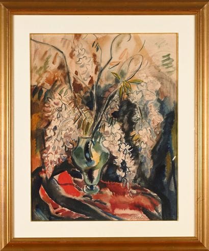 Jacques LAPLACE (1890-1955)
Bouquet 
Watercolor...