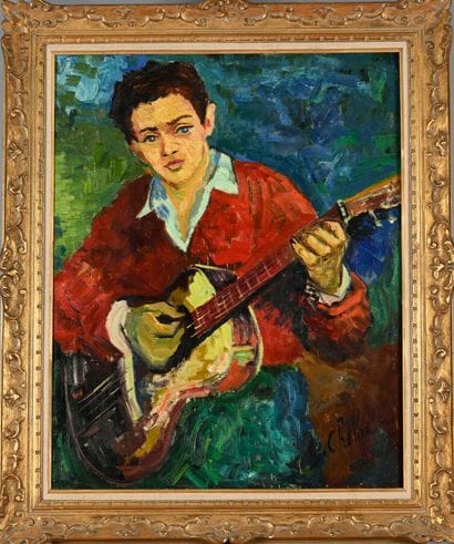 Léon CHALOIN (1920-1982)
The guitarist
Oil...