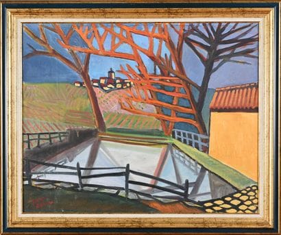 James BANSAC (1924-2021)
Frozen pond in Beaujolais,...
