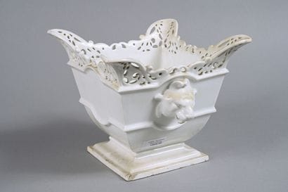 Cache-pot en porcelaine émaillée blanc dans...