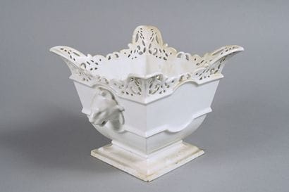 Cache-pot en porcelaine émaillée blanc dans...