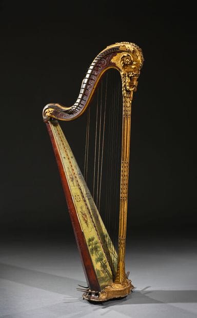 Harpe à mécanisme à crochets pour 38 cordes...