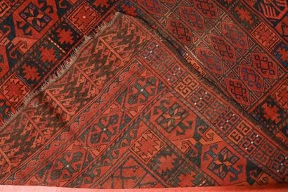 Tapis Afghan, chaîne trame et velours laine...