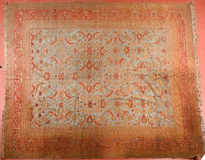Tapis, Inde, Agra
Chaîne trame coton, velours...