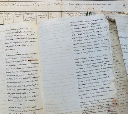 MARINE. Ensemble de 7 manuscrits de 1786,...