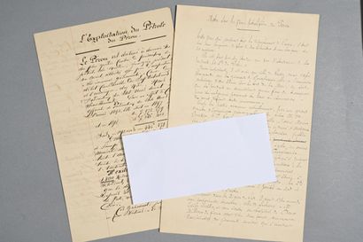 PÉROU. 2 manuscrits, fin XIXe siècle, 14...