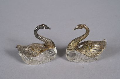 Paire de salière - poivrière en forme de...