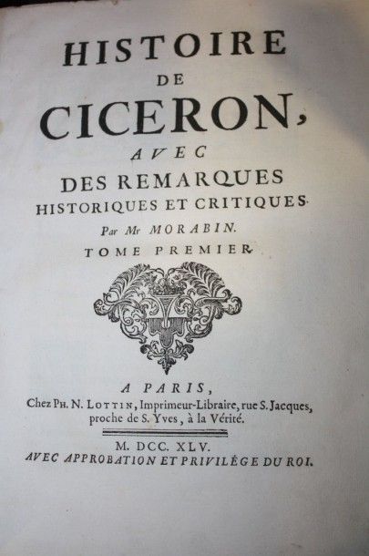Morabin : Histoire de Cicéron. Paris, Lottin,...