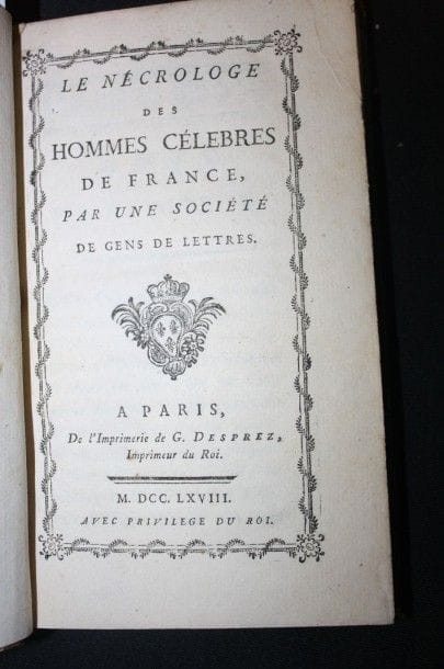 Nécrologiedes gens de France.Paris Desprez,...