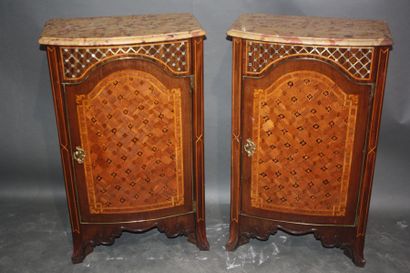 Paire de meubles à hauteur d'appui en placage...