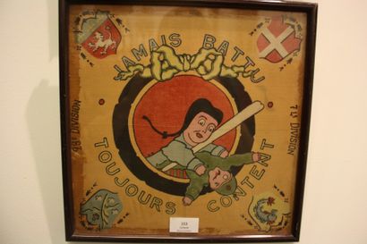 Guignol. Etoffe militaire représentant Guignol...