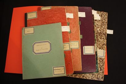 Ensemble de 7 cahiers de jeu manuscrits,...