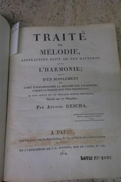 ANTOINE REICHA. Traité de mélodie, abstraction...