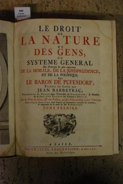 PUFENDORF (Baron Samuel de). LE DROIT DE...