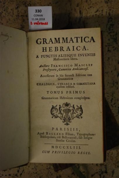 MASCLEF (Francisco). GRAMMATICA HEBRAICA,...