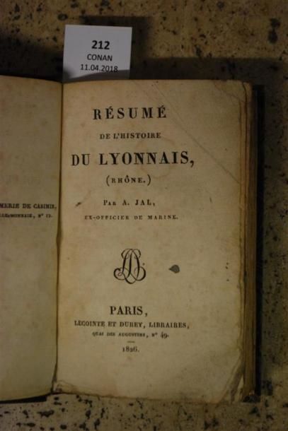 JAL (A.). RÉSUMÉ DE L'HISTOIRE DU LYONNAIS...