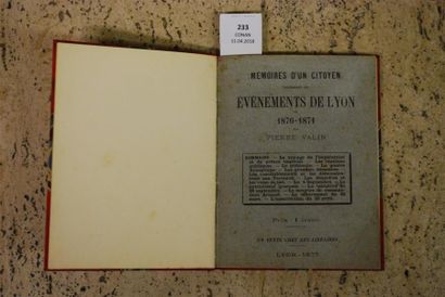VALIN (Pierre). MÉMOIRES D'UN CITOYEN CONCERNANT...