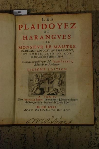 LE MAISTRE. LES PLAIDOYEZ ET HARANGUES DE...