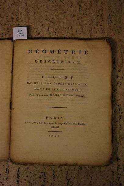 MONGE (Gaspard). GÉOMÉTRIE DESCRIPTIVE. Leçons...