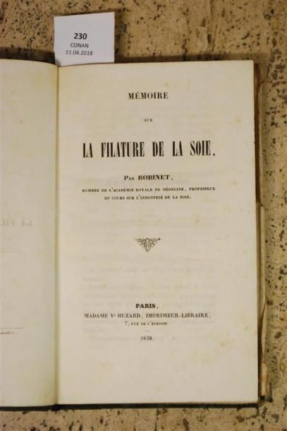 ROBINET. MÉMOIRE SUR LA FILATURE DE LA SOIE....