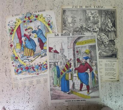 CHANSONS ET IMAGERIE POPULAIRES. 3 affiches...