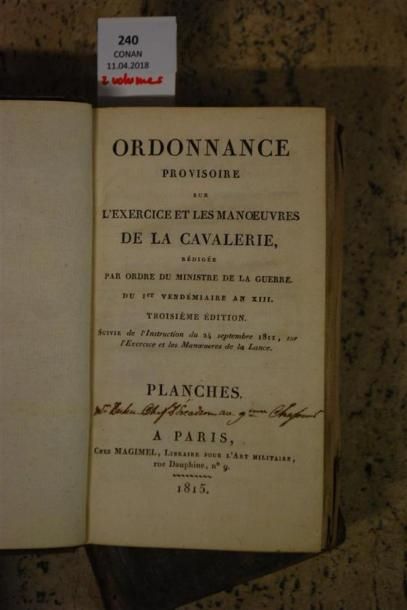 [CAVALERIE]. ORDONNANCE PROVISOIRE SUR L'EXERCICE...