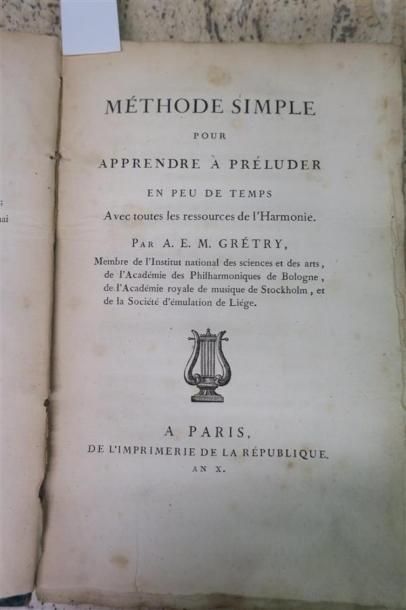 GRETRY. Méthode simple pour apprendre à préluder...