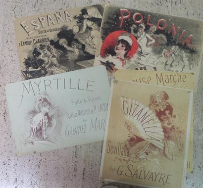 [JULES CHERET]. 5 affichettes illustrées...
