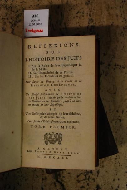 [PLANTIER (Jacques)]. RÉFLEXIONS SUR L'HISTOIRE...