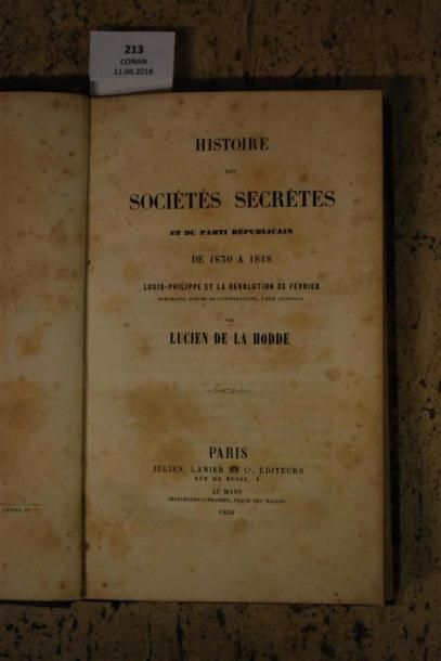 LA HODDE (Lucien de). HISTOIRE DES SOCIÉTÉS...