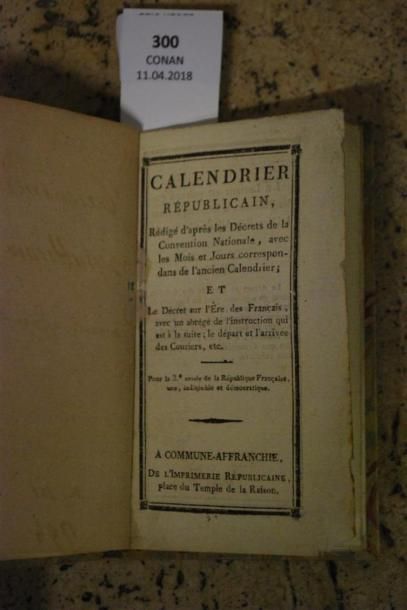 CALENDRIER RÉPUBLICAIN. Rédigé d'après les...