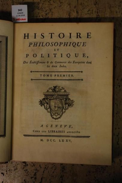 [RAYNAL]. HISTOIRE PHILOSOPHIQUE ET POLITIQUE,...