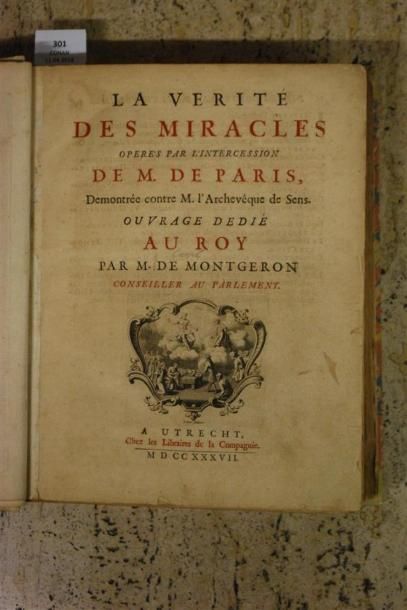 CARRÉ DE MONTGERON. LA VÉRITÉ DES MIRACLES...