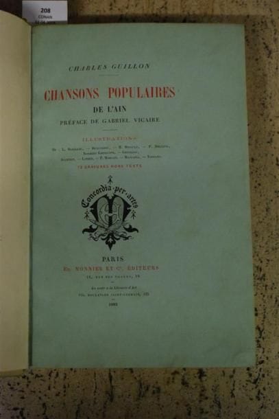 GUILLON (Charles). CHANSONS POPULAIRES DE...