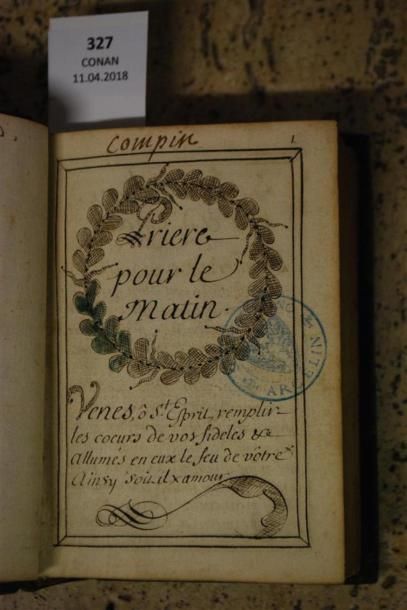 MANUSCRIT RELIGIEUX. PRIÈRES POUR LE MATIN....