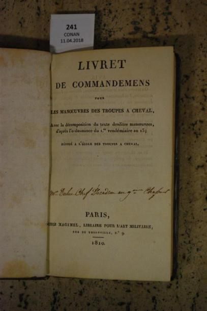 [CAVALERIE]. LIVRET DE COMMANDEMENS (sic)...