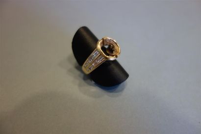 Monture de bague en or jaune 18K (750/oo)...