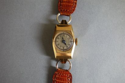 Montre de dame en or jaune 18K (750/oo),...