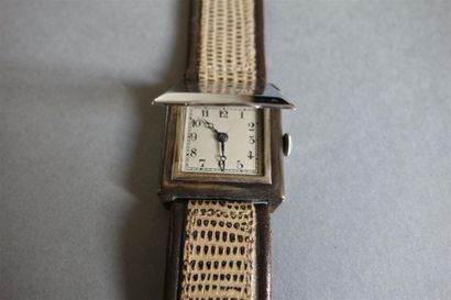 Montre à capot en argent (800/oo), cadran...