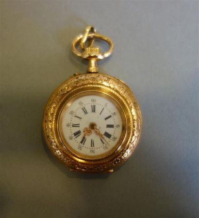 Montre de col en or jaune 18K (750/oo), le...