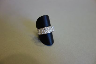 Bague Jarretière ancienne en or jaune 18K...