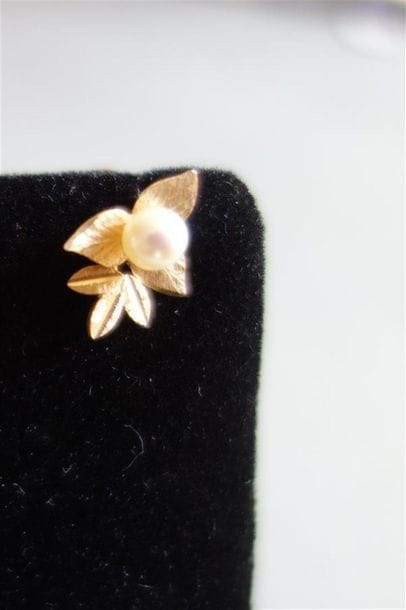 Paire de clips d'oreilles en or jaune 18K...