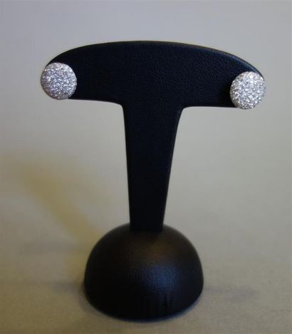 Paire de boutons d'oreilles ronds en or gris...