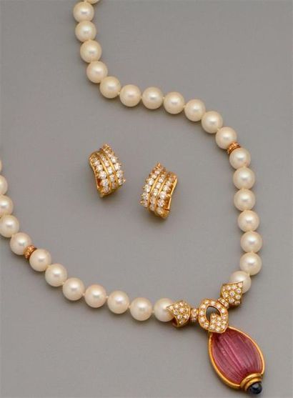 Collier de perles de culture en choker (diamètre...