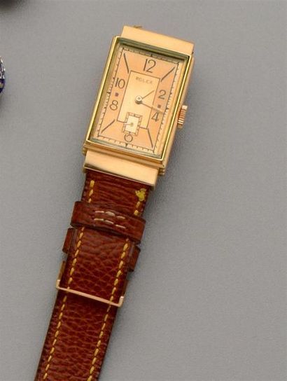 ROLEX : Montre d'homme en or jaune 18K (750/oo),...