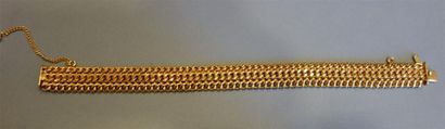 Bracelet ruban maille gourmette tressée en...
