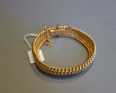 Bracelet ruban maille gourmette tressée en...