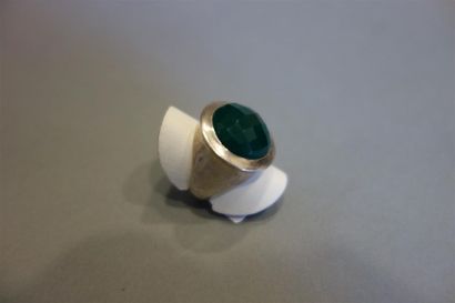 Bague Chevalière en argent (925/oo) ornée...
